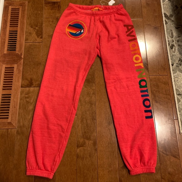 Aviator Nation Pants - Aviator Nation Sweatpants - Neon Red